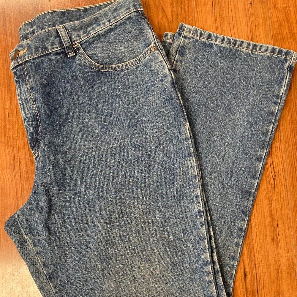 Lee Straight Leg Jeans Womans Size 16 Short Relaxed Fit Blue 100% Cotton